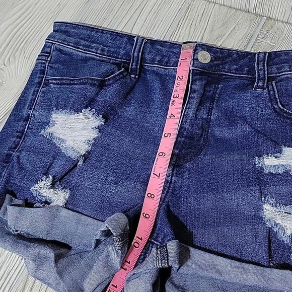 PACSUN Super Stretch Shortie Distressed Jean Shorts, Women's Waist 28 - Picture 7 of 9